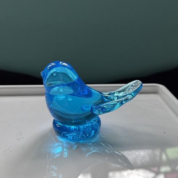 Bluebird Of Happiness By Leo Ward Hand Blown Signed 1987 - Picture 1 of 11